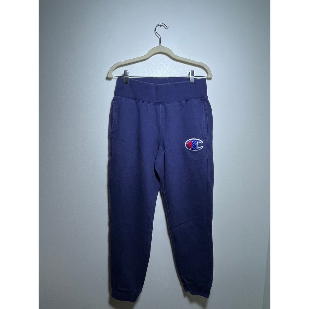 Champion Reverse‎ Weave Purple Sweatpants Joggers Large Logo Mens